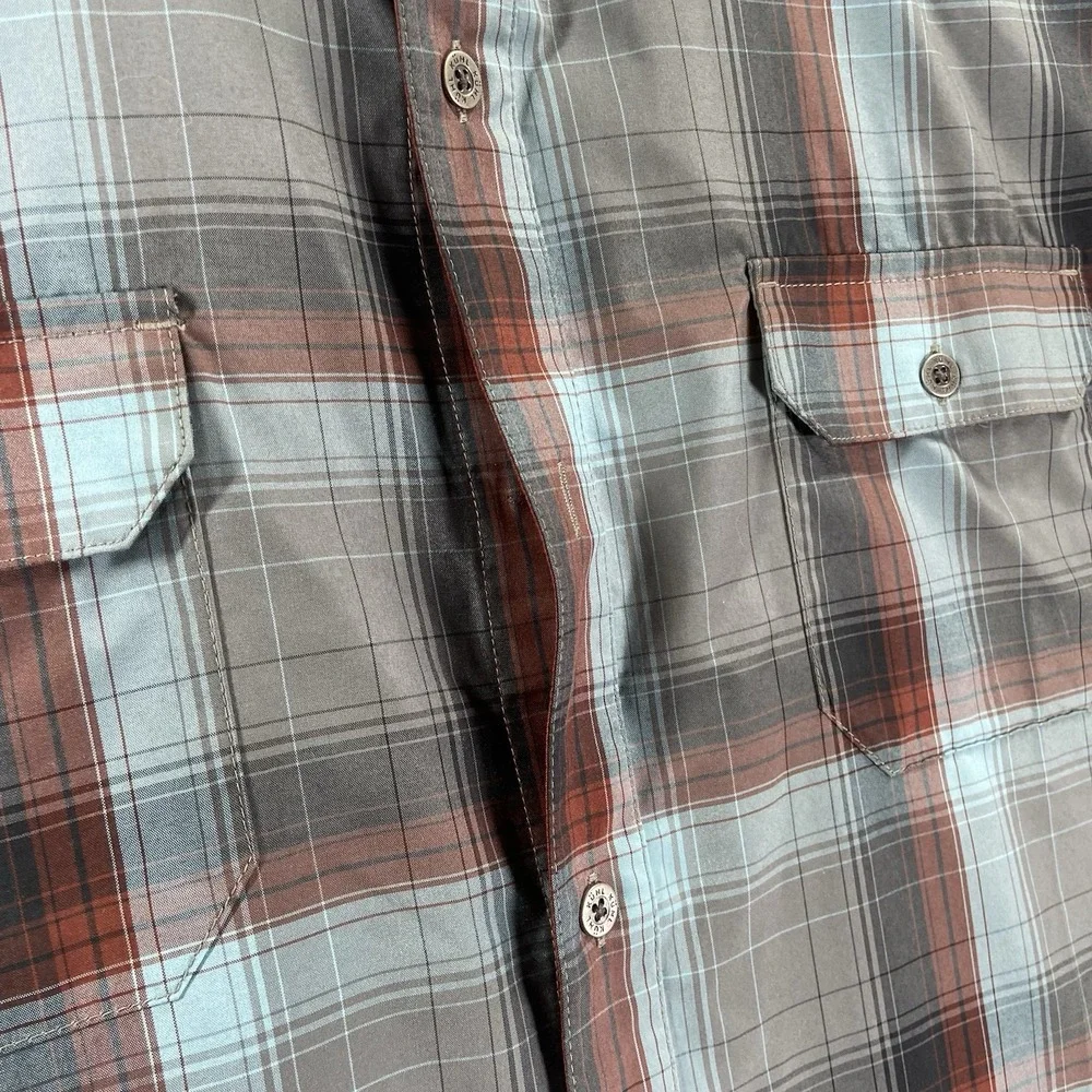 KUHL Shirt men's XL Button Up Response Short Sleeve Plaid Casual Outdoor *READ* - Picture 5 of 12